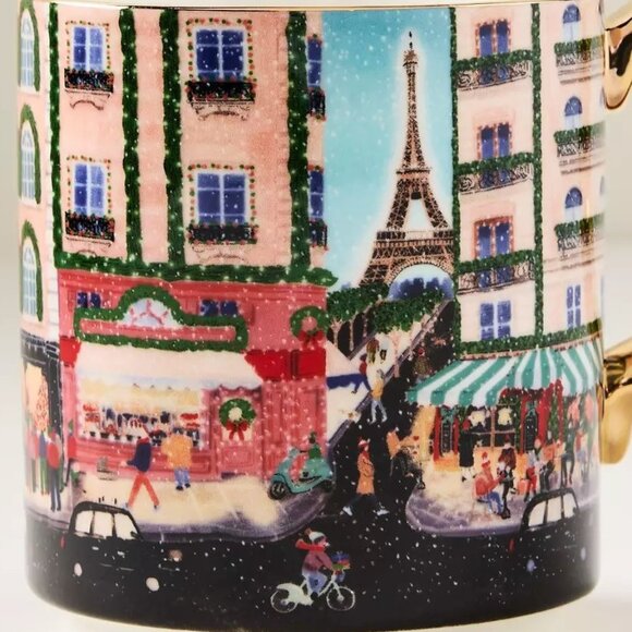 Anthropologie Holiday in the City Mug PARIS 2025 Stoneware 13 oz New - Picture 2 of 8